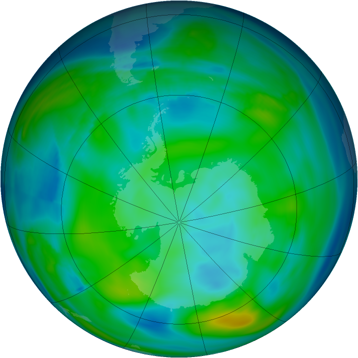 Antarctic ozone map for 19 July 2006